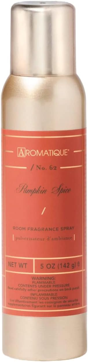 Aromatique Pumpkin Spice Room Spray in 5 Oz Gold Bottle
