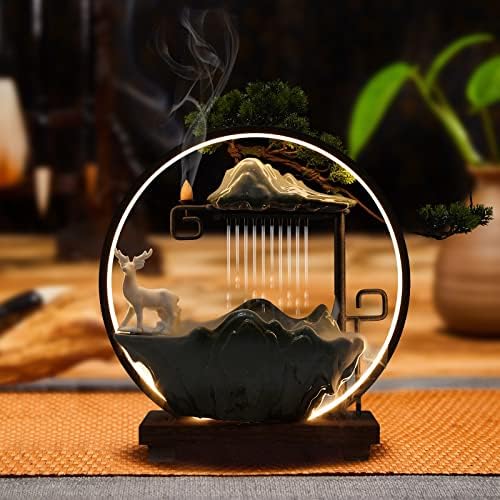AOOCHU Indoor Water Fountain with Mist and LED Light