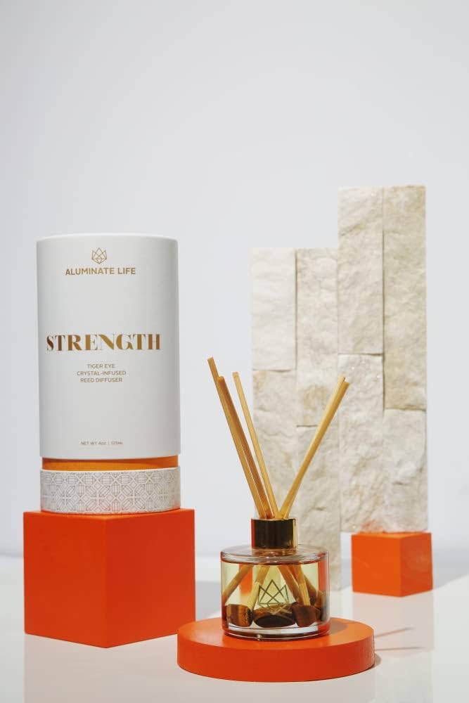 Crystal Infused Reed Diffuser 4 Oz Tiger Eye Strength