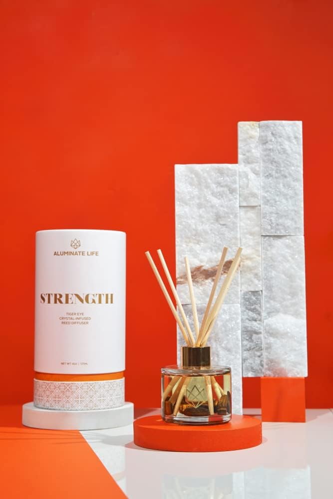 Crystal Infused Reed Diffuser 4 Oz Tiger Eye Strength
