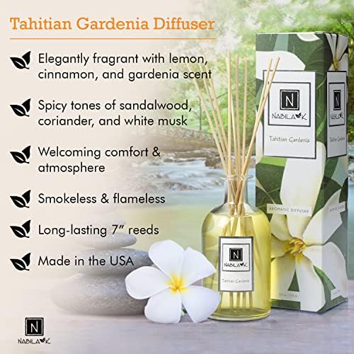 Nabila K Tahitian Gardenia Reed Diffuser Set