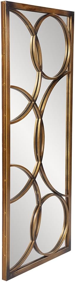 Howard Elliott Decorative Rectangular Wall Mirror in Antique Bronze