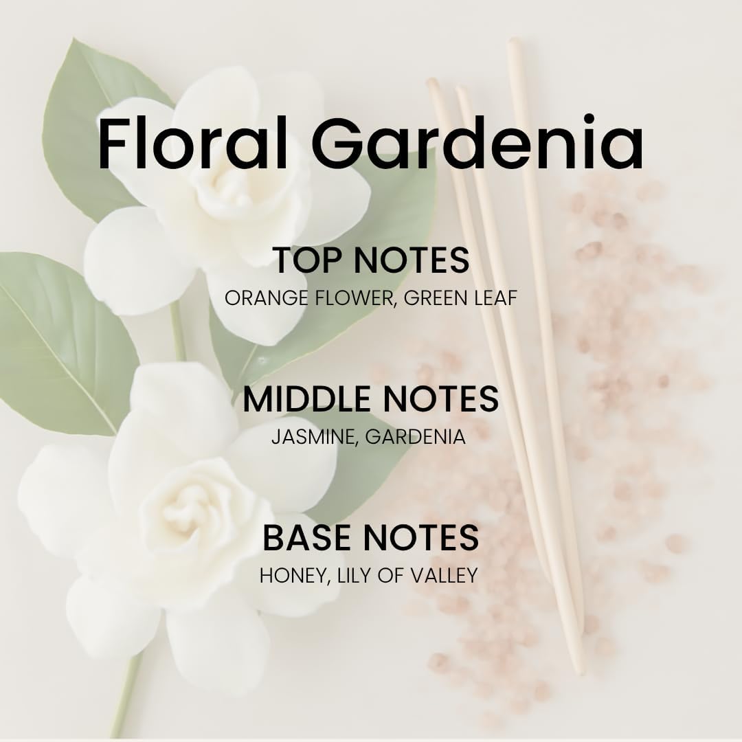 Floral Gardenia Reed Diffuser Set - Luxurious Fragrance for Home Office Bathroom
