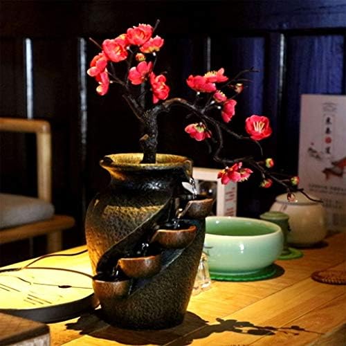 YKHB Tabletop Fountain Resin Indoor Landscape Decor