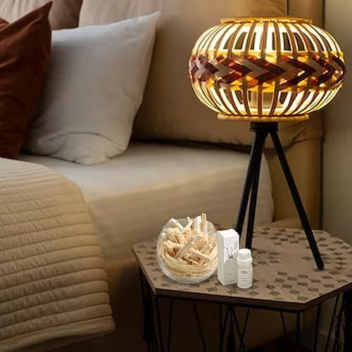 Smart Straw Reed Diffuser Set with LED Light and Essential Oil