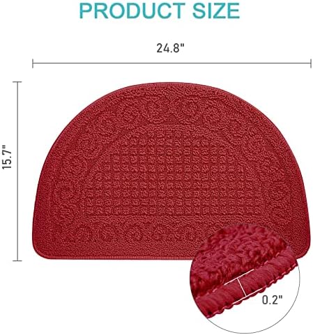 Olpchee Half Round Non-Slip Doormat Floor Rug Mat