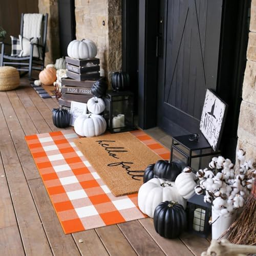 LEEVAN Buffalo Plaid Outdoor Rug 3x5