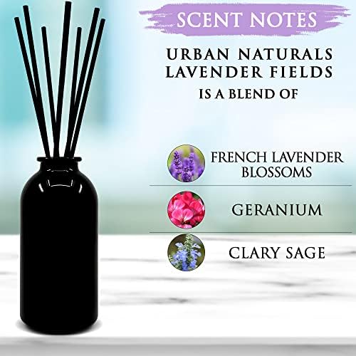 Urban Naturals Lavender Fields Reed Diffuser Set with Real Lavender Stems