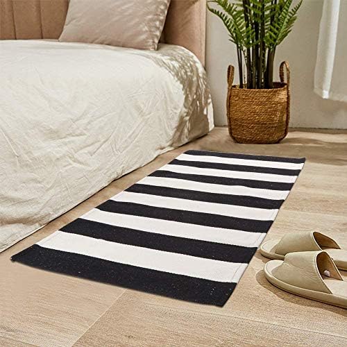 Black and White Striped Rug 236x512 Door Mat