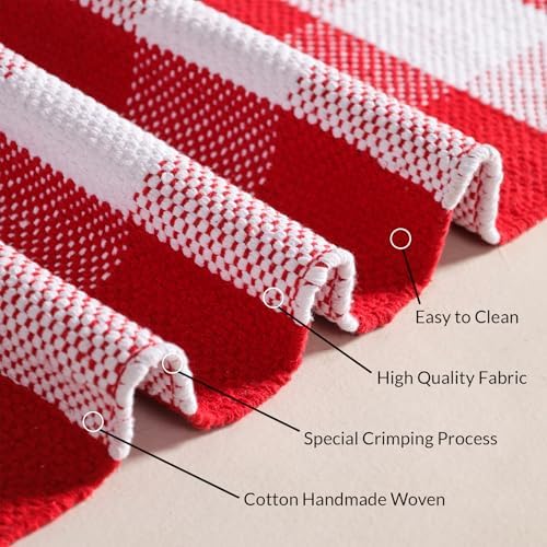 HOMEMONDE Red and White Buffalo Plaid Rug 275 x 43