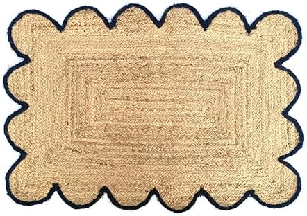 WOODLERY Farmhouse Jute Area Rug Doormat