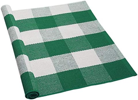 Uxcell Buffalo Check Rug 35x24 Green White