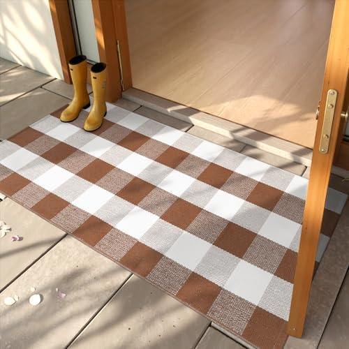 OJIA Buffalo Plaid Checkered Rug 24x51 Fall Door Mat