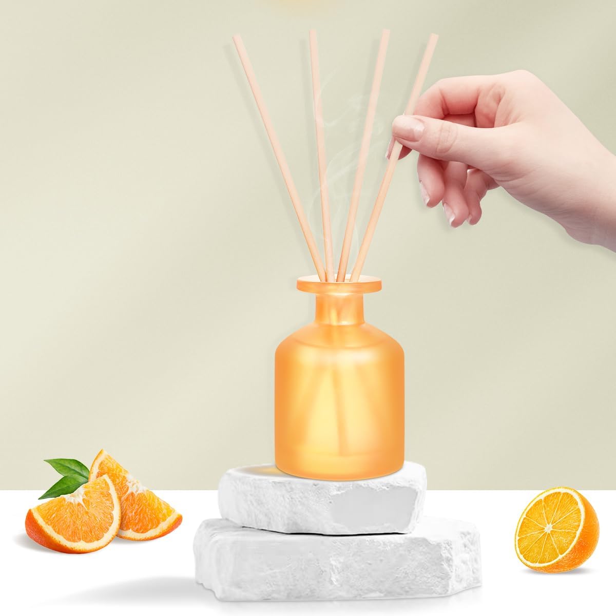 Citrus Reed Diffuser Set with 8 Sticks and 100ml Essential Oil