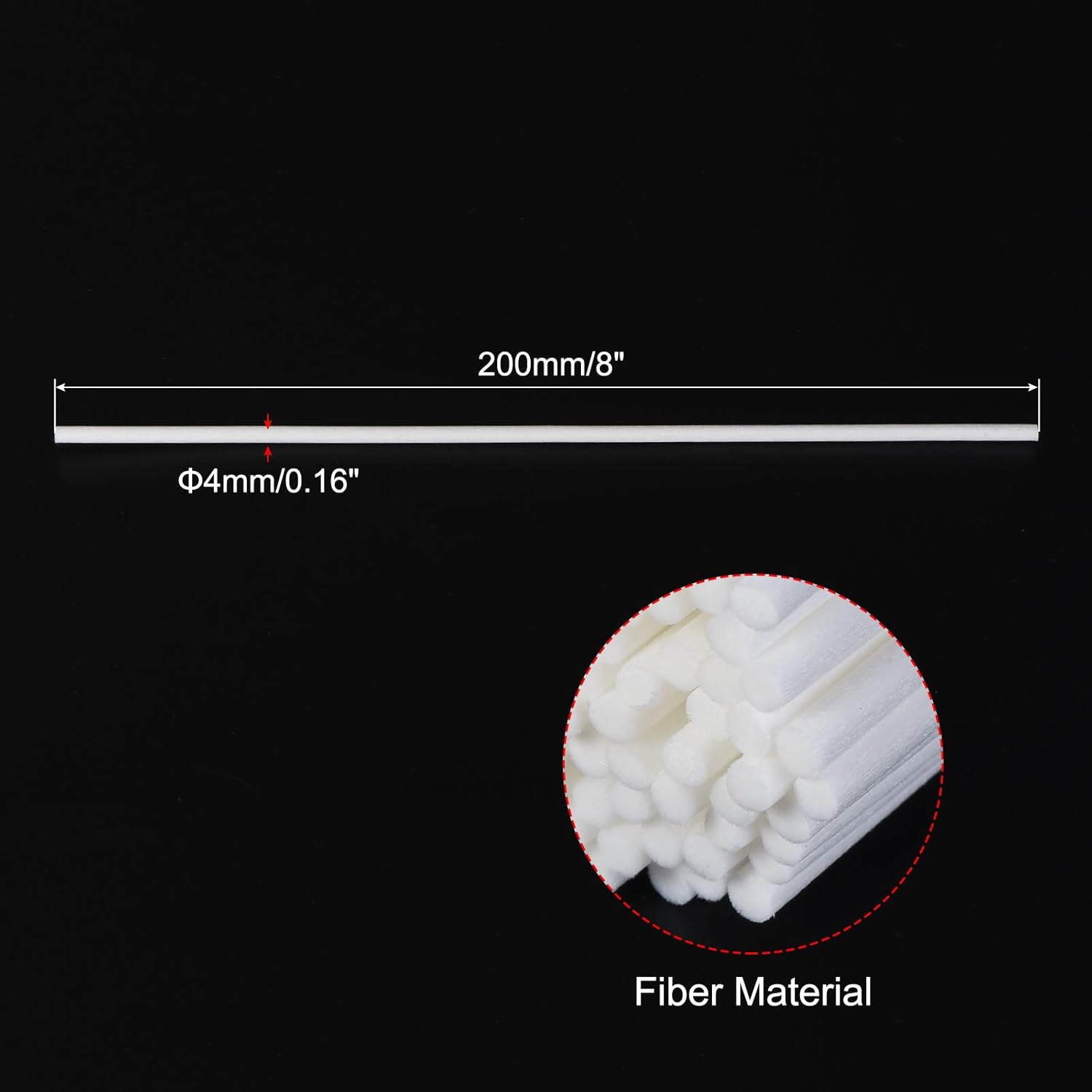MECCANIXITY Fiber Reed Diffuser Sticks 200x4mm Pack of 100