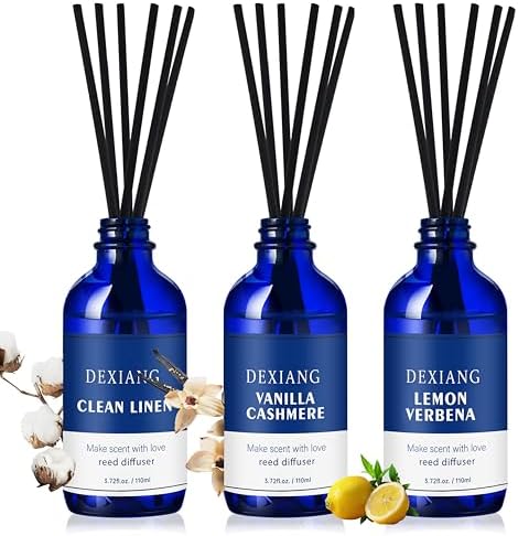 3-Pack Reed Diffuser Set with Elegant Blue Bottles