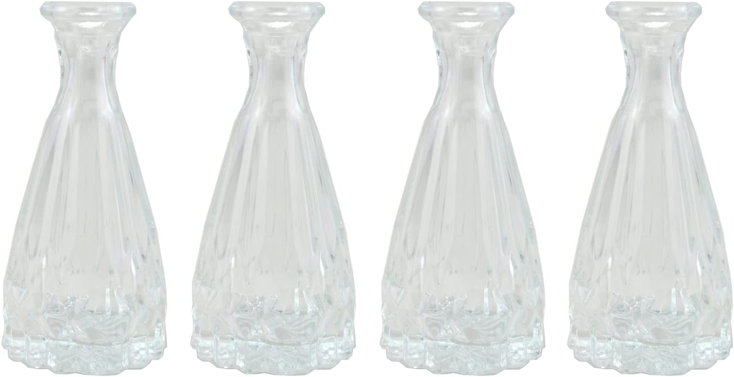 4pcs 60ml Empty Glass Diffuser Bottles with Diamond Embossing