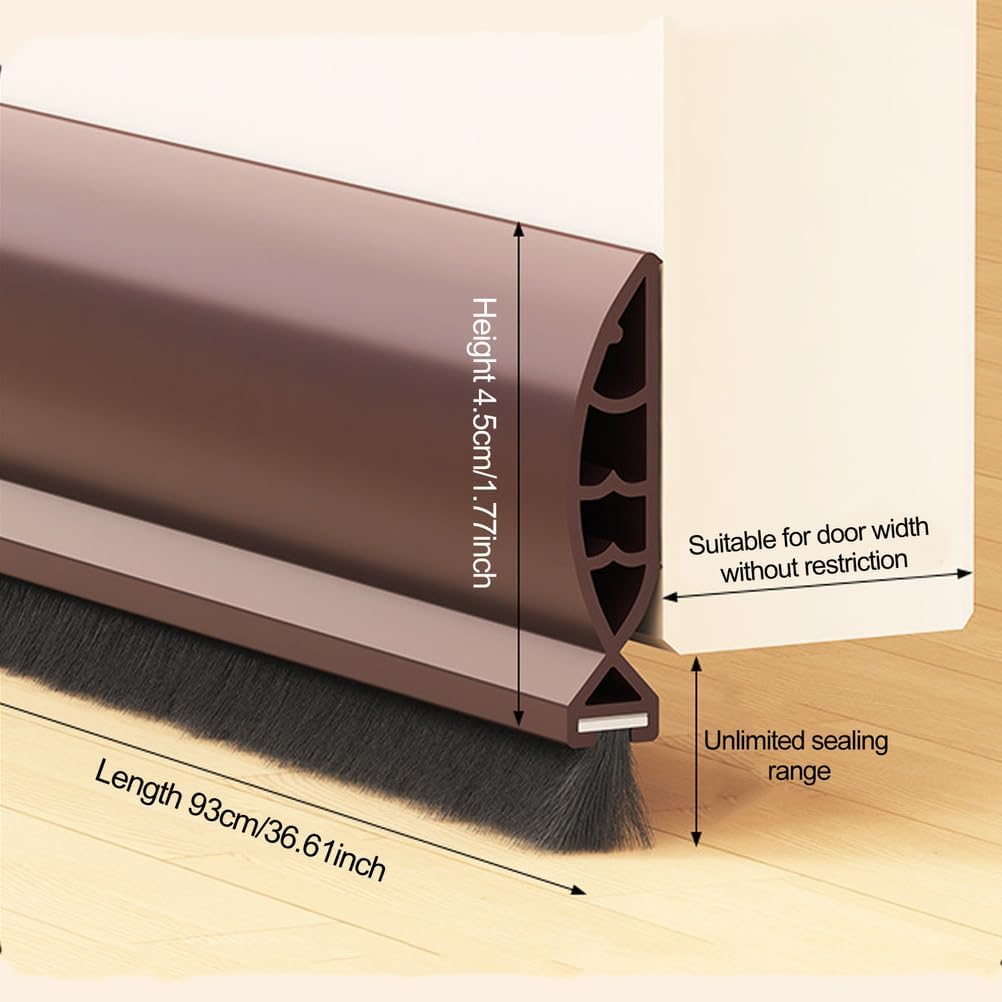 Under Door Draft Stoppers with Brush for Noise Reduction