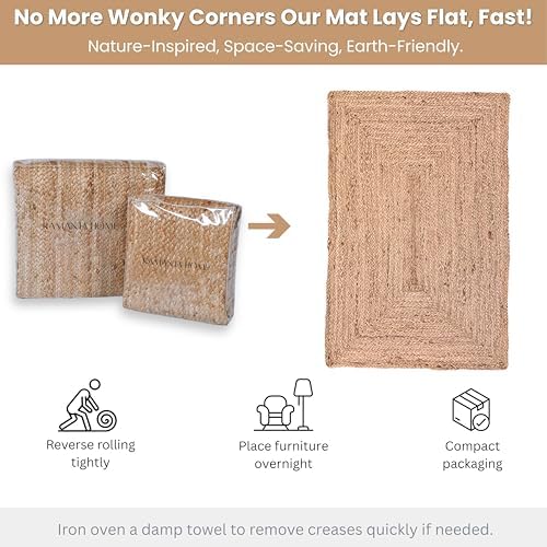 Ramanta Home Hand Woven Jute Braided Rug 24x36 Inch
