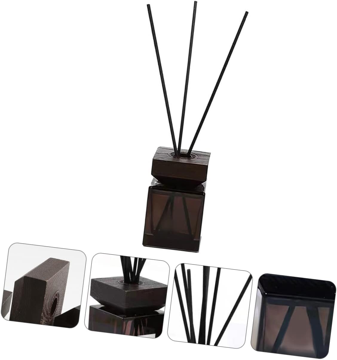 Elegant White Square Glass Diffuser Bottle for Essential Oils