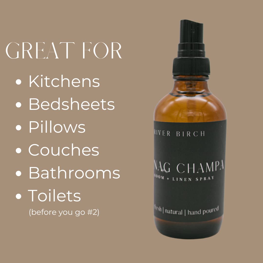 River Birch Nag Champa Scented Room Spray 4 oz Glass Bottle
