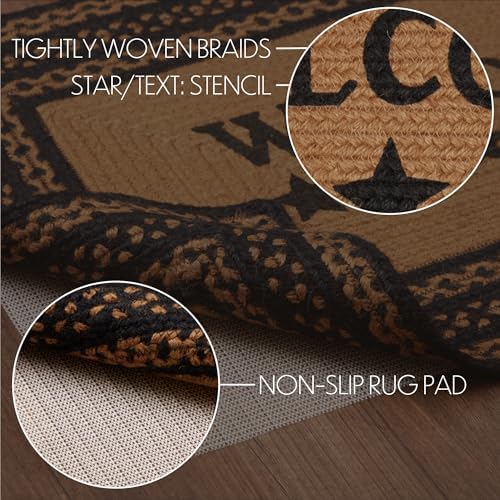 VHC Brands Farmhouse Jute Rug Welcome Stencil 20x30 Country Decor
