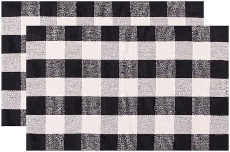 Rajrang Reversible Buffalo Plaid Rug Pack of 2