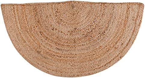 Handwoven Jute Half Moon Entryway Rug 18x36 inch