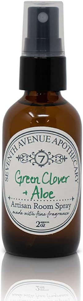 Fragrant Room Spray - Green Clover Aloe Amber Glass Bottle