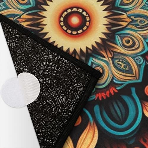 Pardick Boho Flower Half Round Entry Mat