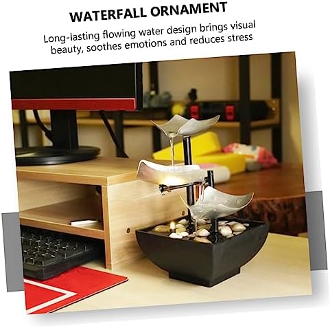 PRETYZOOM Tabletop Water Fountain Desk Decor Office Ornament