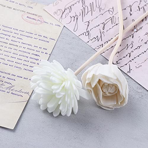 5PCS Rattan Diffuser Sticks White Rose Decorative Home Office Use
