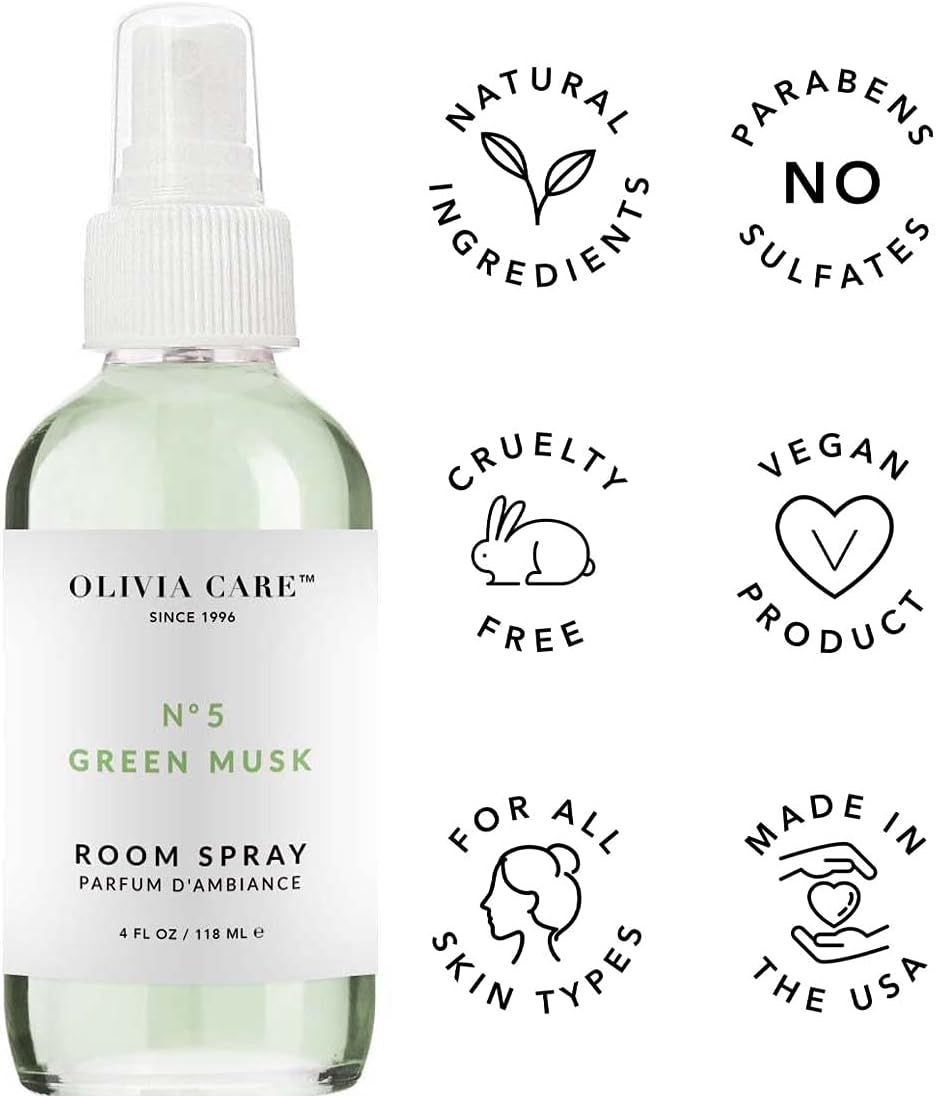 Olivia Care Room Spray Green Musk 4 FL OZ