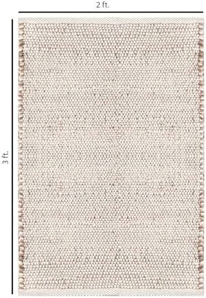 FRELISH DECOR Handwoven Jute Cotton Area Rug 2x3