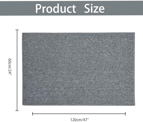 Lacomfy 2x4ft Grey Faux Jute Area Rug