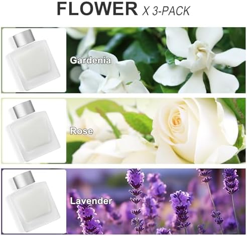 Aeeteek Reed Diffuser Set of 3 with Fragrance Oil