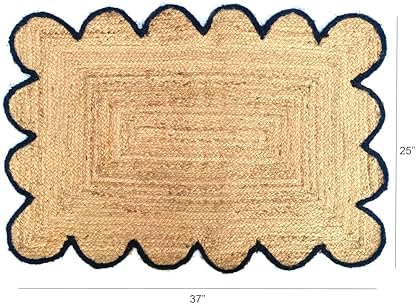 WOODLERY Farmhouse Jute Area Rug Doormat