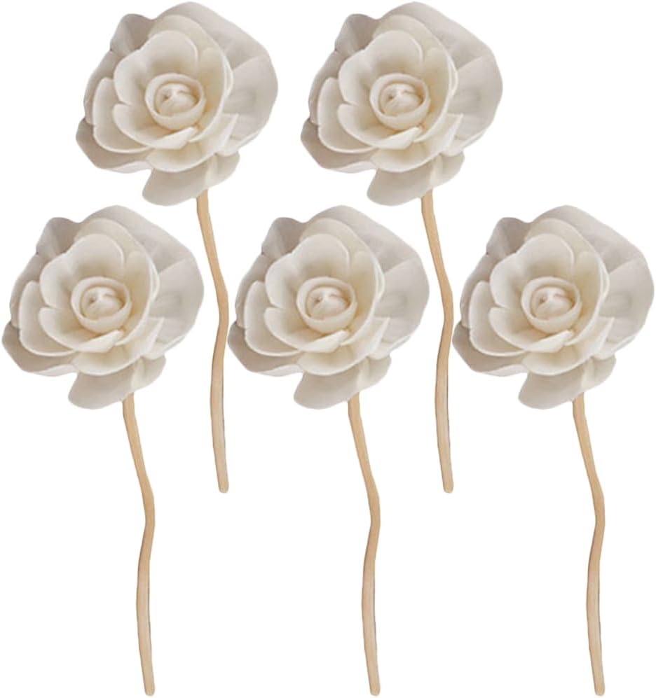 5PCS Rattan Diffuser Sticks with Artificial Flowers