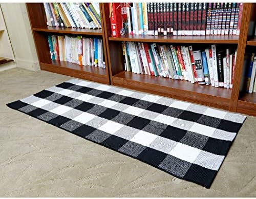 Winwinplus Buffalo Check Rug 236 x 512 Inch Cotton Washable Doormat for Home