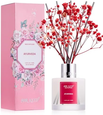 Airkeep Reed Diffuser Set - Ayurveda Almond Oil with 8 Reed Sticks