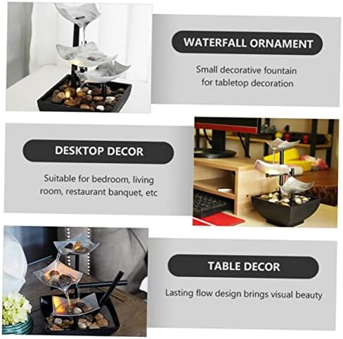 PRETYZOOM Tabletop Water Fountain Desk Decor Office Ornament