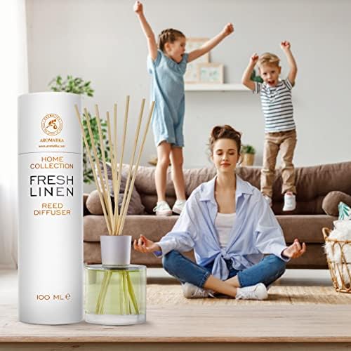 AROMATIKA Fresh Linen Reed Diffuser 34 Fl Oz