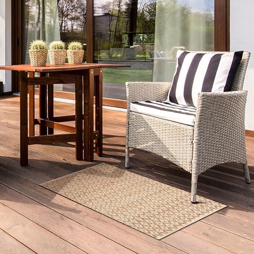 Ramanta Home Jute Cotton Rug 2x3 Feet Diamond Design