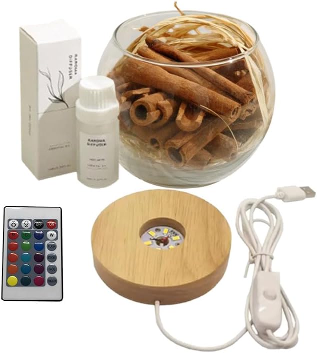 Smart Straw Cinnamon Reed Diffuser Set with LED Light