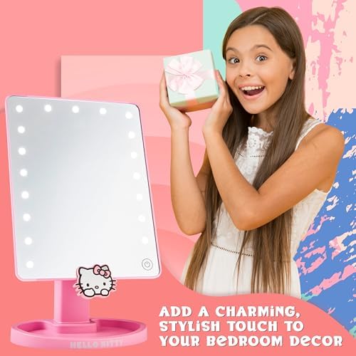 Hello Kitty Vanity Mirror with LED Touchscreen and Trinket Tray