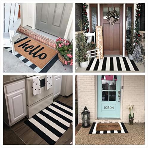 Black and White Striped Rug 236x512 Door Mat