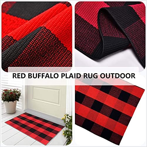 Winwinplus Buffalo Plaid Check Rug 275 X 43 Inch