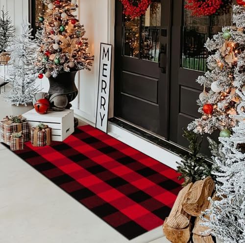 Christmas Buffalo Plaid Outdoor Rug 2x43