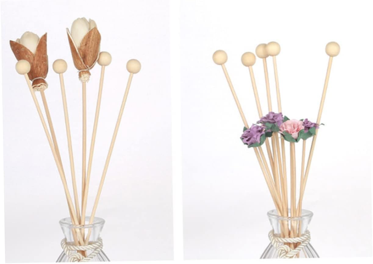 GLEAVI 10Pcs Natural Rattan Scent Sticks with Wooden Beads for Diffusers