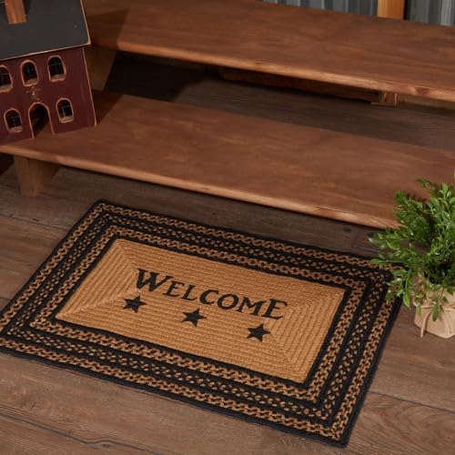 VHC Brands Farmhouse Jute Rug Welcome Stencil 20x30 Country Decor